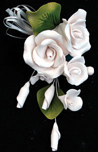 Tea Rose Spray - 5” - White