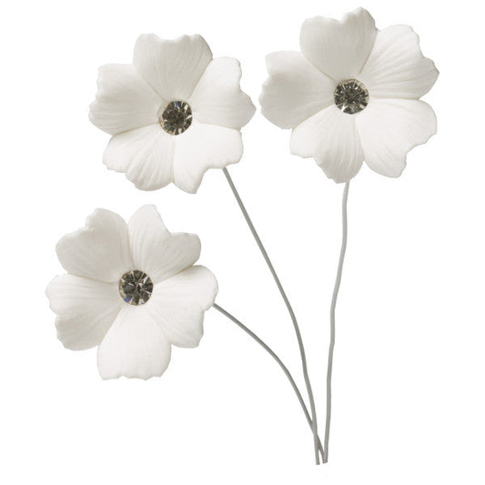 5 Petal Diamante Gum Paste Flowers