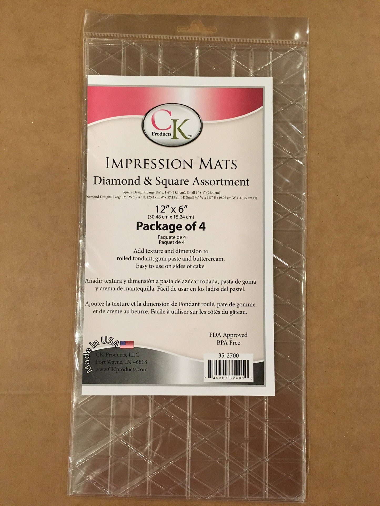 CK Impression mats diamond & square assorment