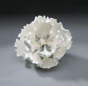 White Peony Gum Paste Flowers