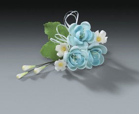 Pear Rose Blue Floral Spray