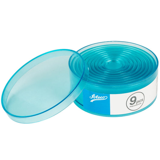 9 pc Plain Round Cutter Set - ABS Plastic