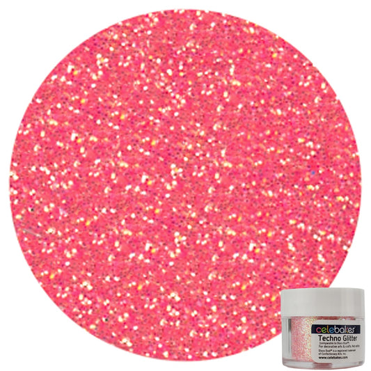 Peach Techno Glitter