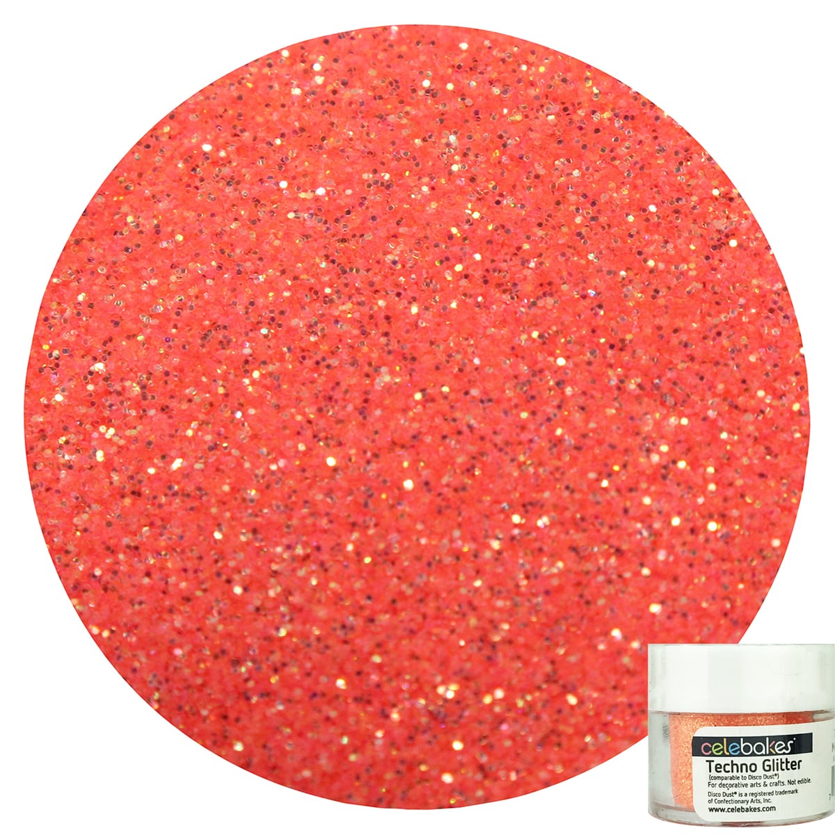 Miami Orange Techno Glitter