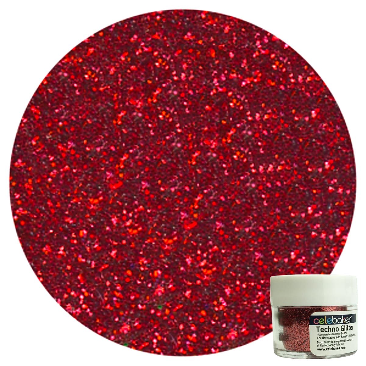 American Red Techno Glitter