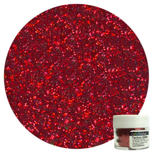 American Red Techno Glitter