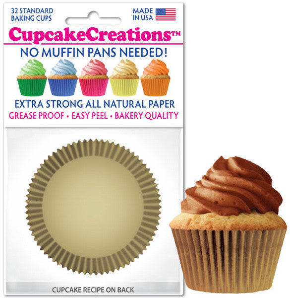 Gold Greaseproof Liner - Cupcake Creations