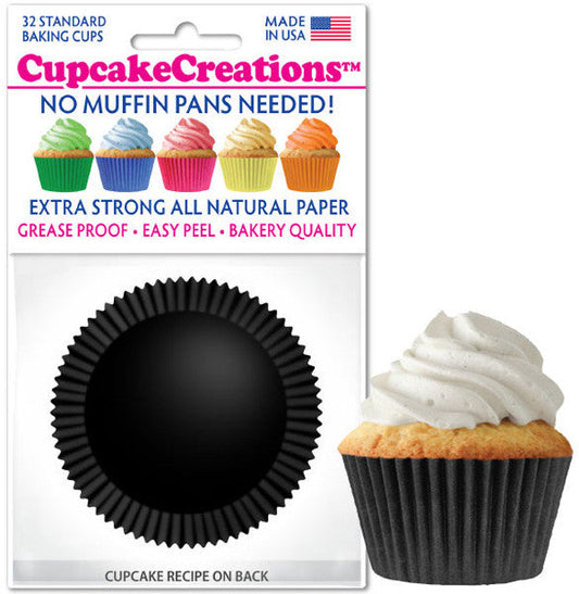 Black Greaseproof Liner - Cupcake Creations