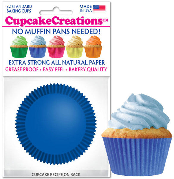 Blue Greaseproof Liner - Cupcake Creations