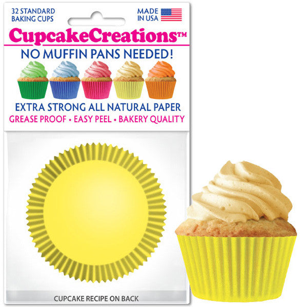 Yellow Greaseproof Liner - Cupcake Creations