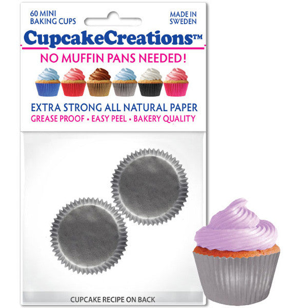 Mini Silver Greaseproof Liner - Cupcake Creations