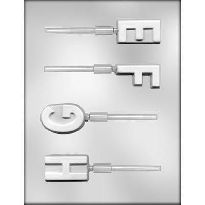 E-F-G-H Chocolate Mold on stick