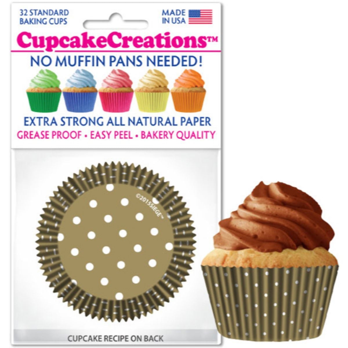 Gold Polka Dot Greaseproof Liner - Cupcake Creations
