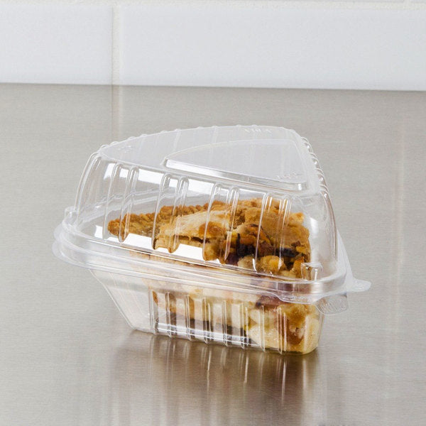 Dart Clearseal Clear Hinged Lid Pie Wedge Container