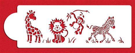 Jungle Animals Cake Side Stencil