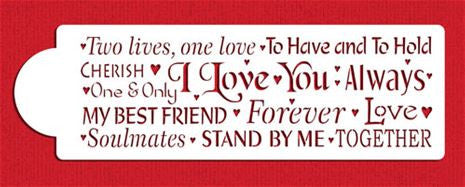 Words of Love Stencil Set