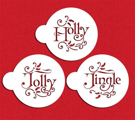 Holly, Jolly, Jingle Cookie Stencil
