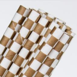 Gold Checkered Straws