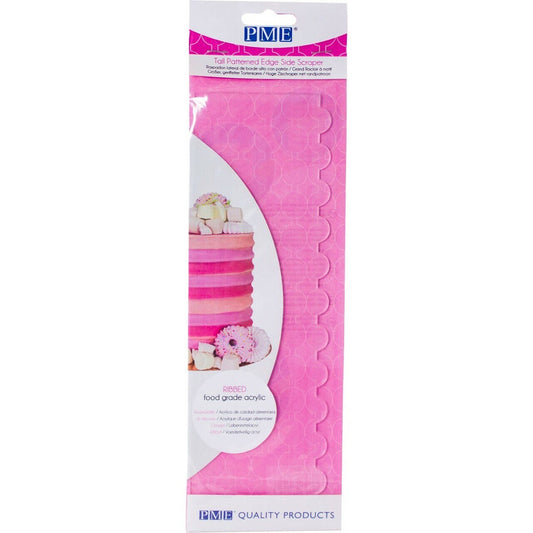 Tall Patterned Edge Side Scraper for Cake Decorating-Ribbed