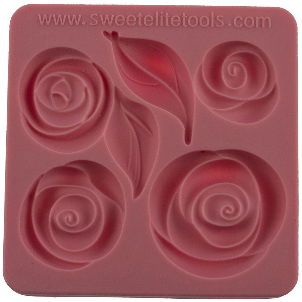 Pouf Roses and Leaves Silicone Mold