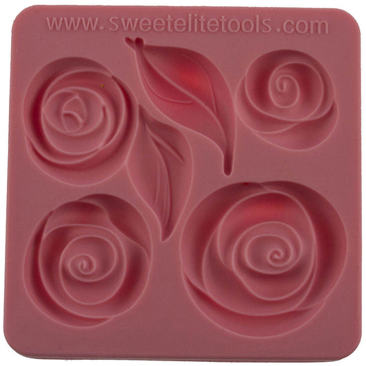 Pouf Roses and Leaves Silicone Mold