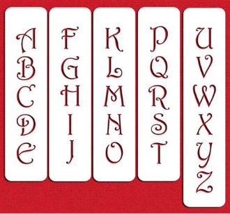 Contemporary Monogram Letters Cake Stencil