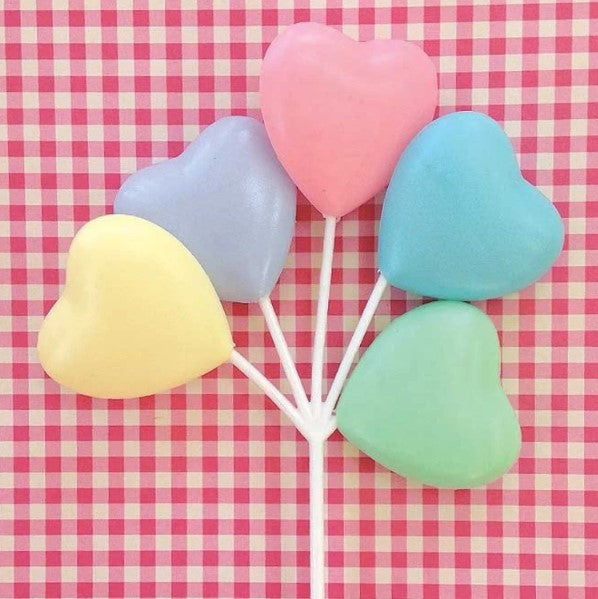 Pastel Rainbow Heart Balloon Clusters