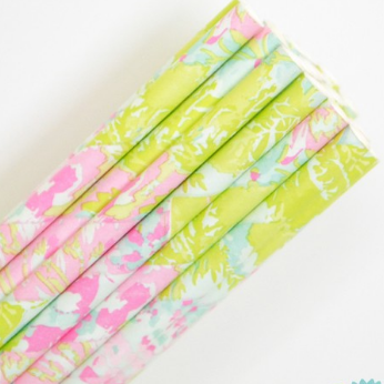 Watercolor Flower Straws