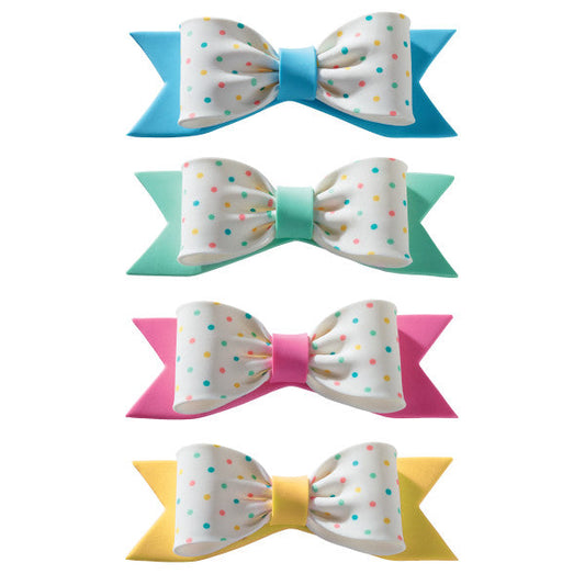 Gumpaste bow- pastel dots