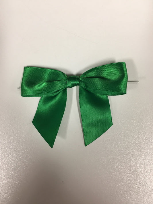 Emerald Green Satin Twist Tie Bows