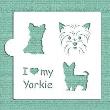I Love My Yorkie Cookie Stencil