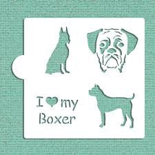 I Love My Boxer Cookie Stencil