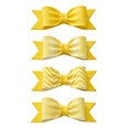Gum Paste Bow - Printed and Solid Yellow