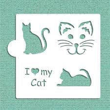 I Love My Cat Cookie Stencil