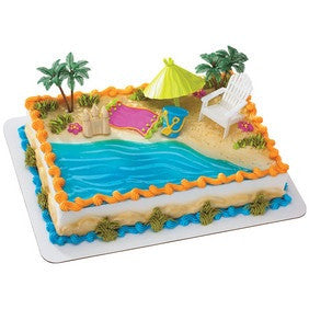 Beach Chair and Umbrella Cake Topper