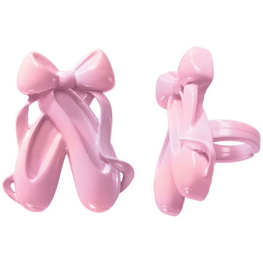Iridescent Ballet Slipper Cupcake Rings
