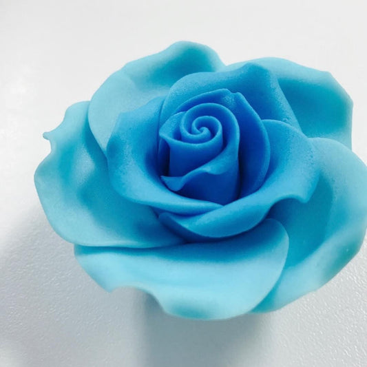 Fondant Blue Rose- Medium