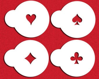 Large Spades, Diamonds, Clubs and Hearts Stencil
