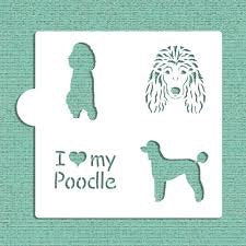 I Love My Poodle Cookie Stencil