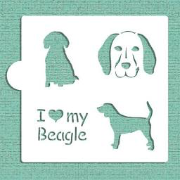 I Love My Beagle Cookie Stencil