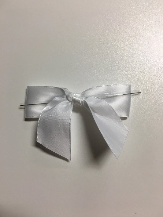 White Twist Tie Bows