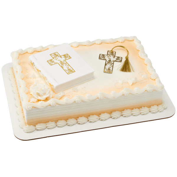 Bible and Cross Cake topper