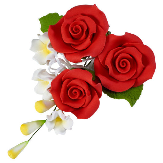 Red Trio Rose Spray